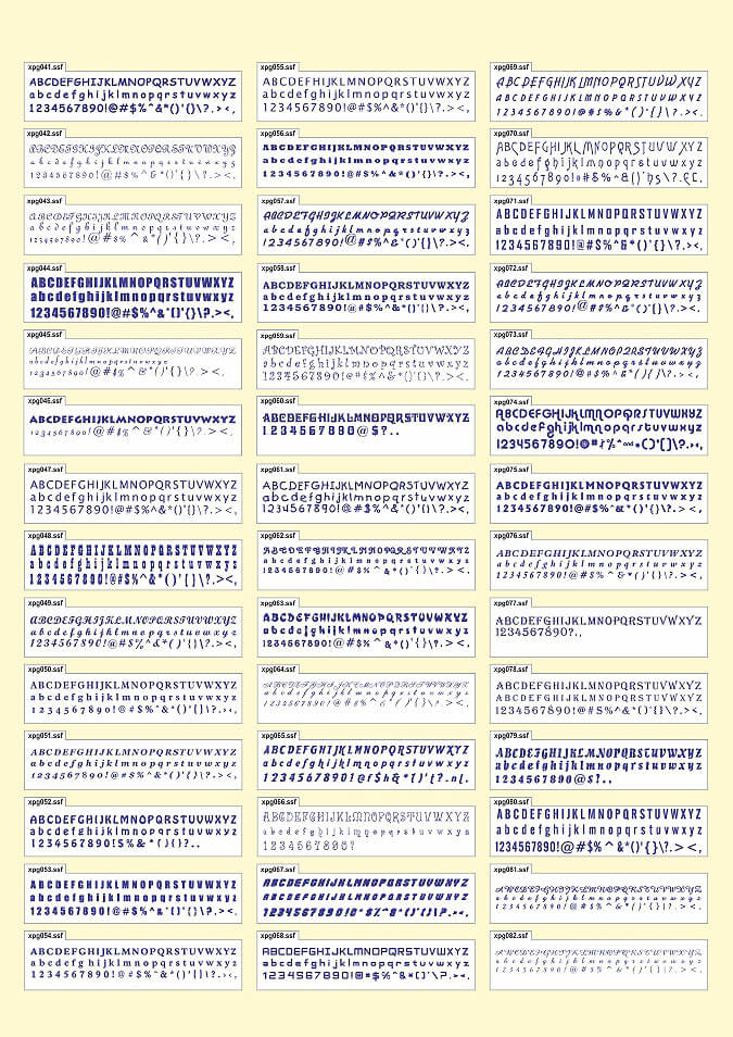 Font catalog 1